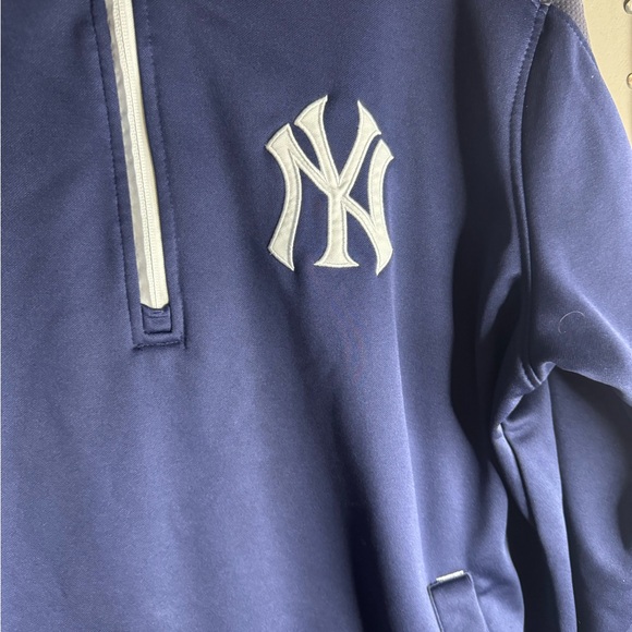 MLB genuine merchandise New York Yankees 1/4 zip navy blue baseball jacket XL - Picture 4 of 6
